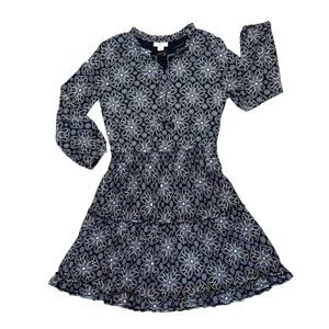 STYLE & CO. Black White Print Long Sleeve Knee Length Dress Women’s Size Medium